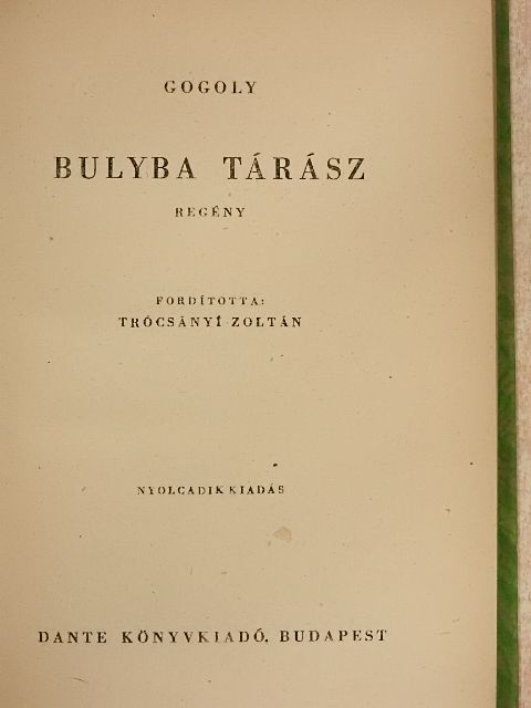 Nikoláj Gogoly - Bulyba Tárász [antikvár]