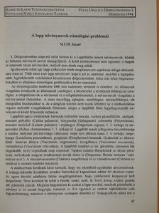 Máté József - A lapp növénynevek etimológiai problémái (dedikált példány) [antikvár]