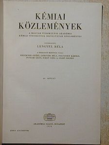 Benkő István - A Magyar Tudományos Akadémia Kémiai Tudományok Osztályának közleményei [antikvár]