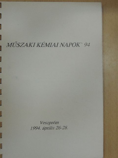 Műszaki Kémiai Napok '94 [antikvár]