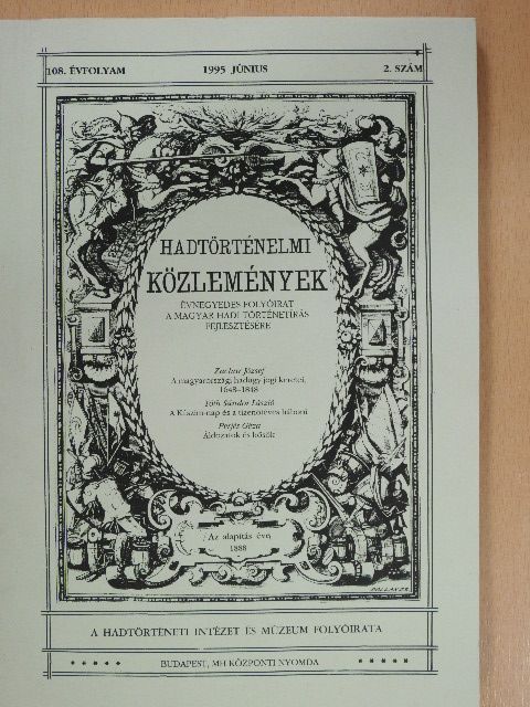 Huszár János - Hadtörténelmi közlemények 1995. június [antikvár]