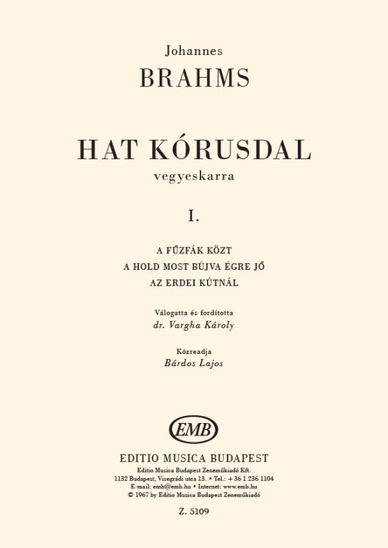 BRAHMS... - HAT KÓRUSDAL - VEGYESKARRA I.