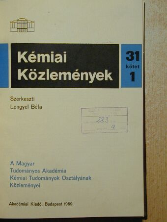 Bakos László - Kémiai Közlemények 1969/1-4. [antikvár]