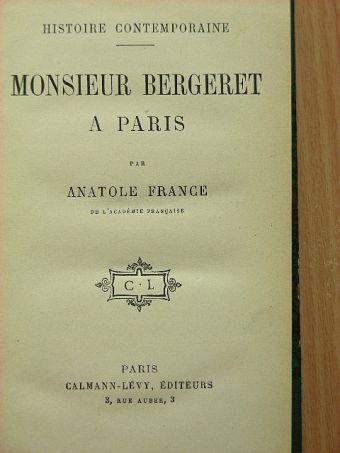 Anatole France - Monsieur Bergeret a Paris [antikvár]
