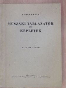 Németh Béla - Műszaki táblázatok és képletek [antikvár]