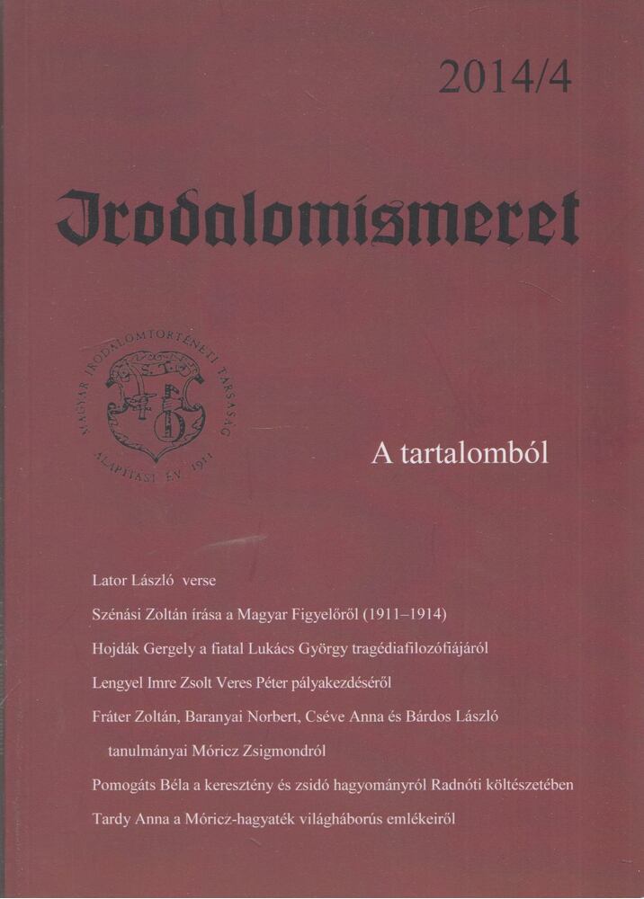 Finta Gábor - Irodalomtörténet 2014/4. [antikvár]