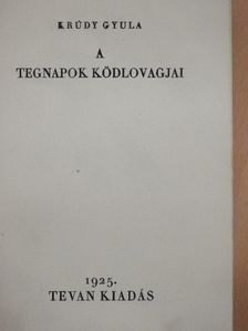Krúdy Gyula - A tegnapok ködlovagjai [antikvár]