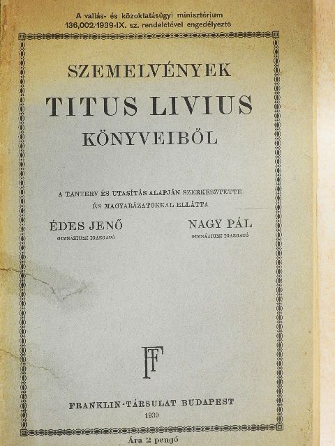Titus Livius - Szemelvények Titus Livius könyveiből [antikvár]