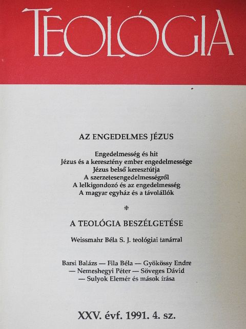 Barsi Balázs - Teológia 1991. november [antikvár]