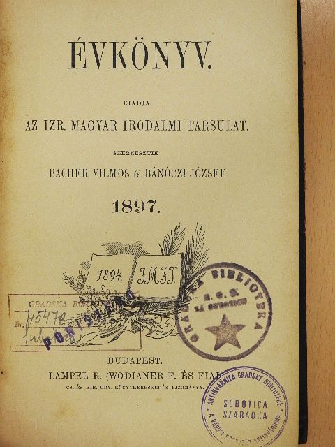 Acsády Ignácz - Évkönyv 1897. [antikvár]