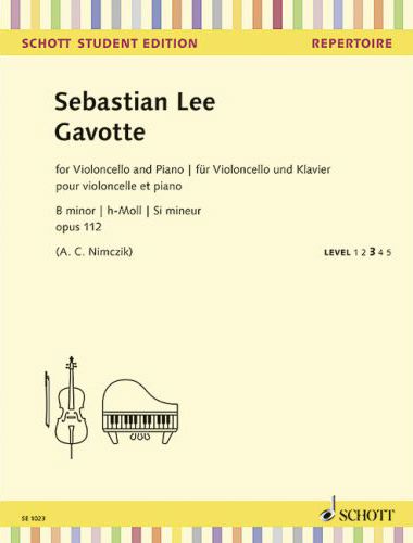 LEE, SEBASTIAN - GAVOTTE FOR VIOLONCELLO AND PIANO b MINOR (h-MOLL) OP.112 (A.C.NIMCZIK) LEVEL 3