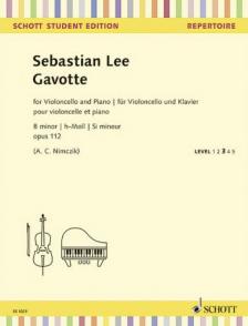 LEE, SEBASTIAN - GAVOTTE FOR VIOLONCELLO AND PIANO b MINOR (h-MOLL) OP.112 (A.C.NIMCZIK) LEVEL 3