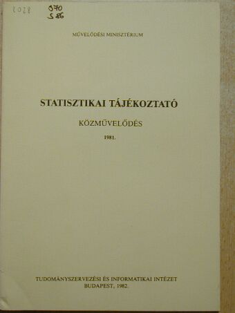 Statisztikai tájékoztató 1981. [antikvár]