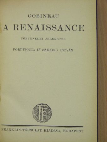 Gobineau - A renaissance [antikvár]