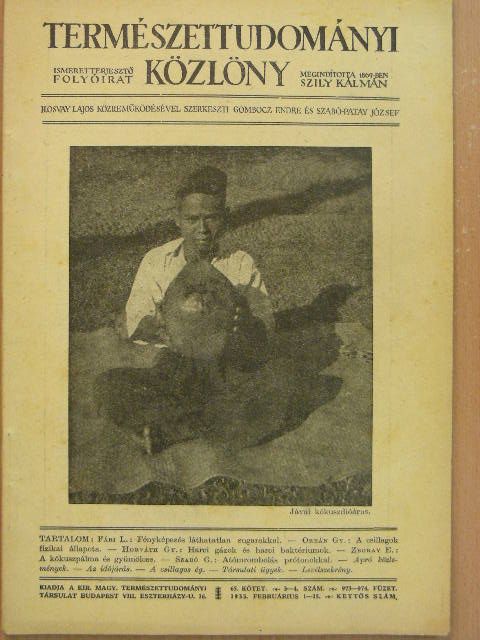 Horváth Gy. - Természettudományi Közlöny 1933. februárius 1-15. [antikvár]
