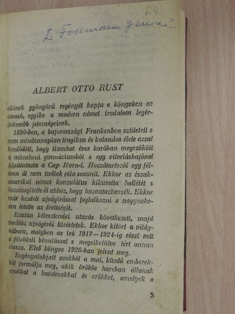 Albert Otto Rust - Egy asszony elindul [antikvár]