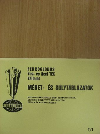 Méret- és súlytáblázatok T/1 [antikvár]