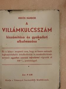 Erdős Nándor - A villámkulcsszám kiszámítása és gyakorlati alkalmazása [antikvár]