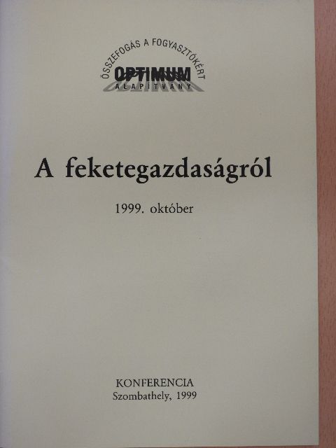 Dr. Sili Dóra - A feketegazdaságról [antikvár]