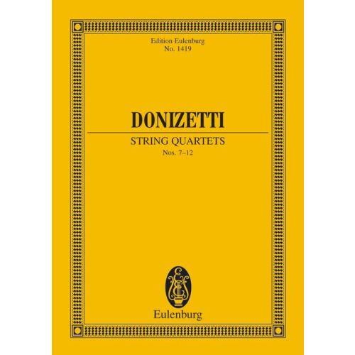 DONIZETTI - STRING QUARTETS NO.7-12 POCKET SCORE EDITED BY GIUSEPPE PASCUCCI