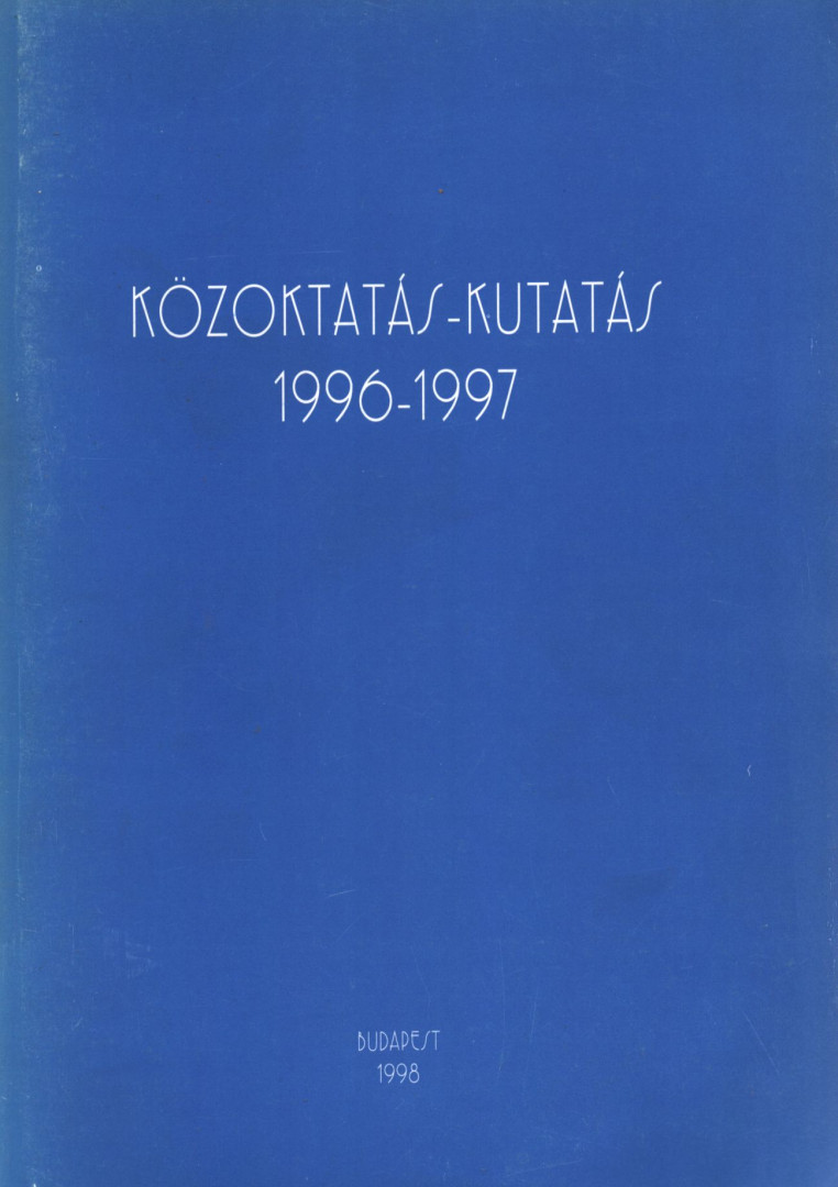 Varga Lajos, Budai Ágnes - Közoktatás-kutatás 1996-1997 [antikvár]