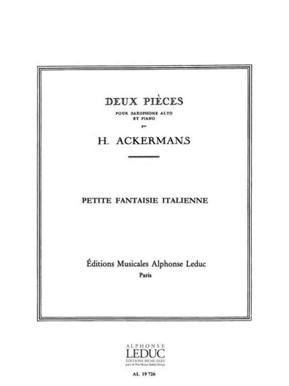 ACLER,AMS, H. - PETITE FANTAISIE ITALIENNE POUR SAXOPHONE ALTO ET PIANO