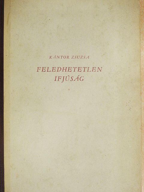 Kántor Zsuzsa - Feledhetetlen ifjúság [antikvár]