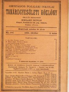 Deák Gyula - Országos Polgári Iskolai Tanáregyesületi Közlöny 1935. október [antikvár]