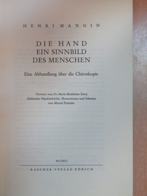 Henri Mangin - Die Hand ein Sinnbild des Menschen [antikvár]