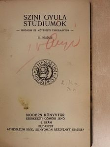 Szini Gyula - Szini Gyula Stúdiumok [antikvár]