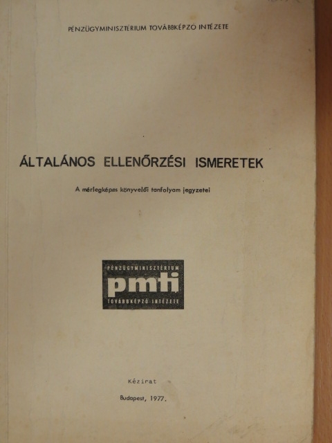 Általános ellenőrzési ismeretek [antikvár]