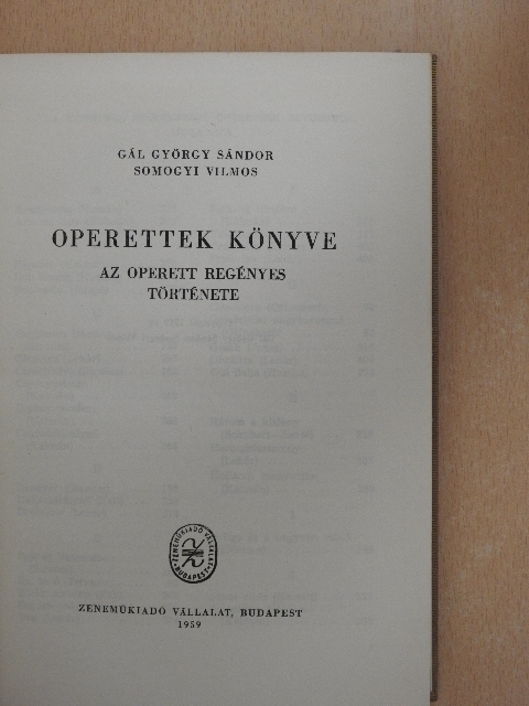 Gál György Sándor - Operettek könyve [antikvár]