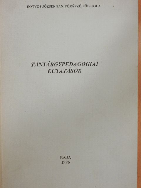 Dr. Fehér Irén - Tantárgypedagógiai kutatások [antikvár]