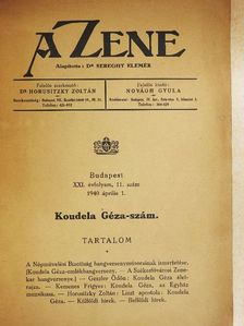 Geszler Ödön - A Zene 1940. április 1. [antikvár]