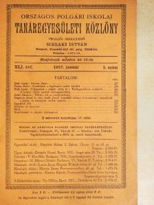 Deák Gyula - Országos Polgári Iskolai Tanáregyesületi Közlöny 1937. január [antikvár]