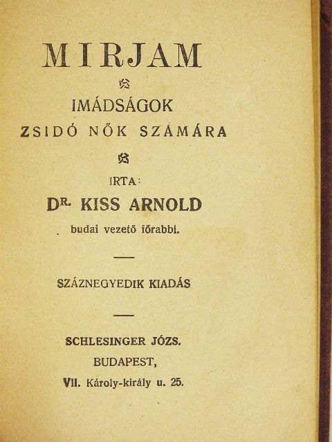 Dr. Kiss Arnold - Mirjam [antikvár]