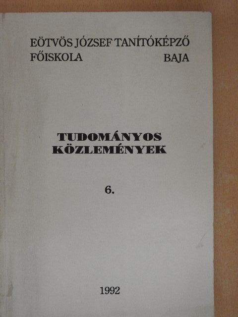 Csatlós László - Tudományos közlemények 6. [antikvár]