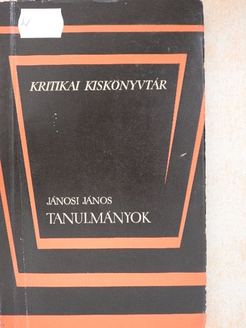 Jánosi János - Tanulmányok [antikvár]