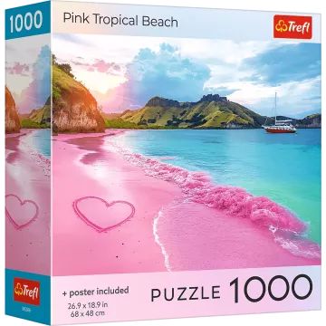 Trefl: Rózsaszín trópusi tengerpart - 1000 darabos puzzle