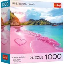 Trefl: Rózsaszín trópusi tengerpart - 1000 darabos puzzle