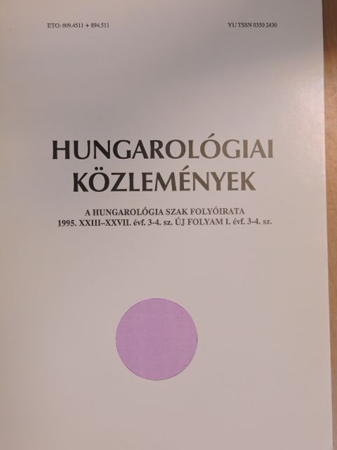 Andric Edit - Hungarológiai Közlemények 1995/3-4. [antikvár]