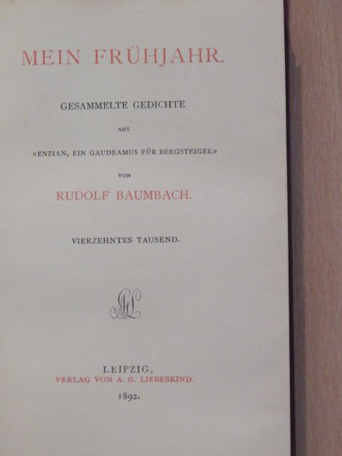 Rudolf Baumbach - Mein Frühjahr [antikvár]