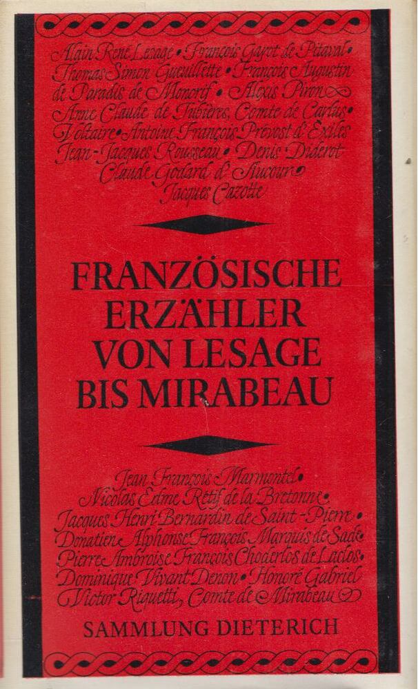 Wesemann, Eberhard - Französische Erzähler von Lesage bis Mirabeau [antikvár]