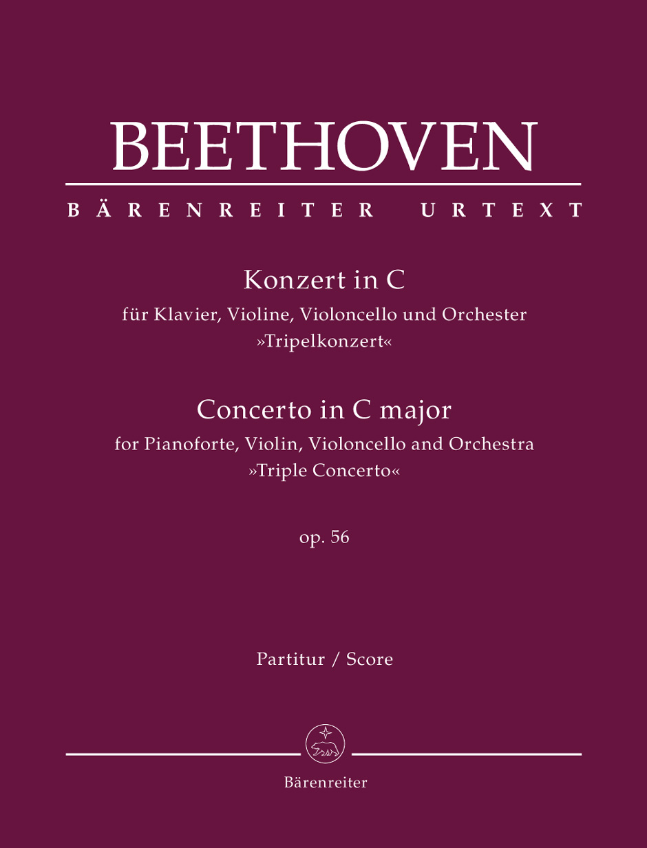 BEETHOVEN - KONZERT IN C FÜR KLAVIER, VIOLINE, VIOLONCELLO UND ORCHESTER "TRIPELKONZERT" OP.56, PARTITUR