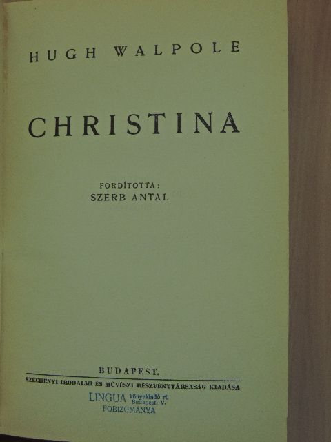 Hugh Walpole - Christina [antikvár]