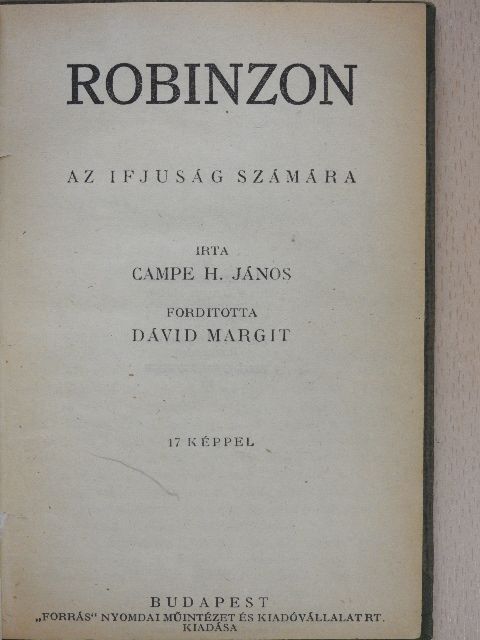 Campe H. János - Robinzon [antikvár]