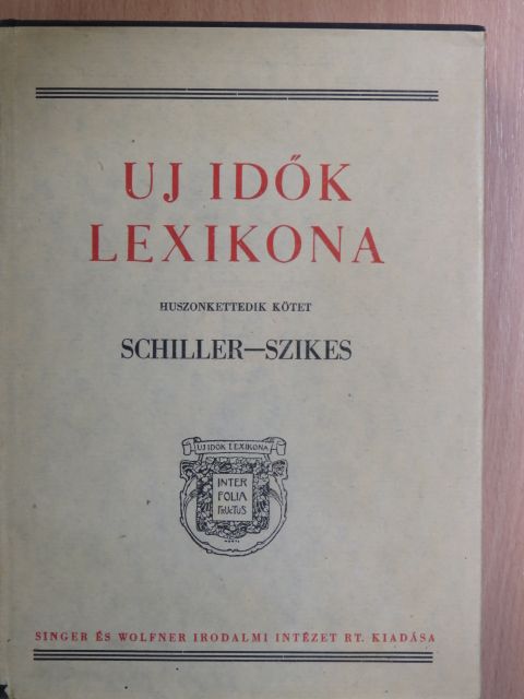 Uj Idők Lexikona 22. (töredék) [antikvár]