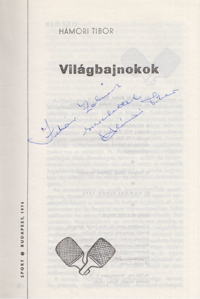 Hámori Tibor - Világbajnokok (dedikált) [antikvár]