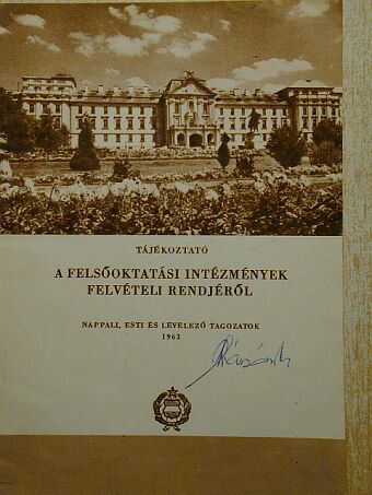 Tájékoztató a felsőoktatási intézmények felvételi rendjéről [antikvár]
