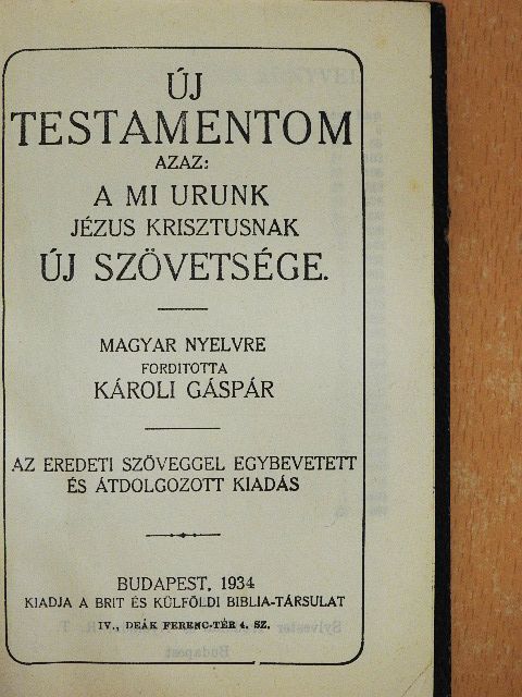 Új Testamentom [antikvár]